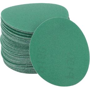 Sanding Discs, 3inch 150 Grit Automotive Repair Round Hook and Loop Sandpaper Polyester Film Green, 50 Pcs