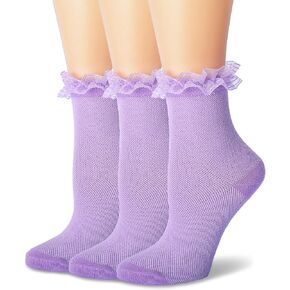 Women Ruffle Socks, Lace Socks Lolita Kawaii Socks Girls Cute Frilly Sock 3 Pairs
