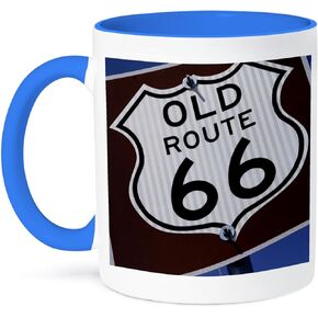 3dRose Endee New Mexico USA Route 66" Two Tone Mug, 11 oz, Blue,mug_191261_6