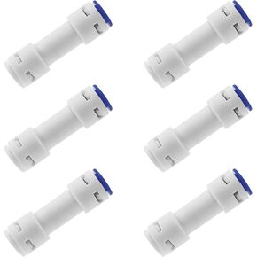 3/8" Quick Connect Check Valve,6PCS Push to Connect One Way Check Valve,TTZEZE One-way Through Water Purifier Check Valve Quick Connect Fitting RO Water Filters Reverse Osmosis System