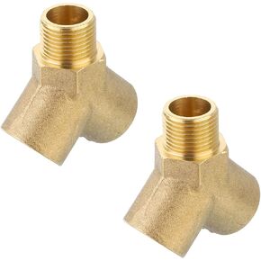 uxcell Brass Tee Pipe Fitting, 3/8" x 3/8" x 3/8" NPT 3 Way Y-Connector for Gas Transport Connect Pipelines, 2pcs