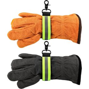 Firefighter Glove Strap, 2PCS Heavy Duty Firefighter Turnout Gear Glove Safety Holder Strap Accessories with Reflective Trim Buckle UIInosoo