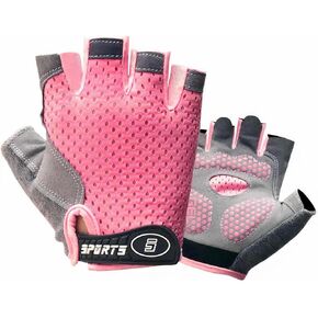 Kids Fingerless Bike Gloves - Non Slip Boys-Girls Half Finger Gloves for Cycling Camping Bike Accessories