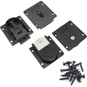 2Sets Black Plastic Sliding Cabinet Door Hardware Furniture Nylon Wardrobe Sliding Door Roller Sliding Door Pulley Set for Wardrobe Cabinet Closet