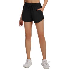2.5" Athletic Shorts for Women Pockets, High Waisted Black Running Workout Spandex Dolphin Shorts for Gym Yoga
