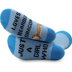 G2TUP 2 Pairs Bearded Dragon Lover Gift Lizard Socks Bearded Dragon Gift Just A Girl Who Loves Bearded Dragon Socks