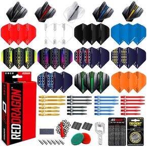RED DRAGON Darts Accessory Pack Pro Aluminium Set, Including Flights, Stems (shafts) and Accessories