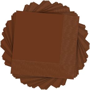 Elegant Chocolate Brown 2-Ply Luncheon Napkins - 6.5" x 6.5" (Pack of 40) - Mid Count, Soft & Durable - Perfect for Any Event or Occasion