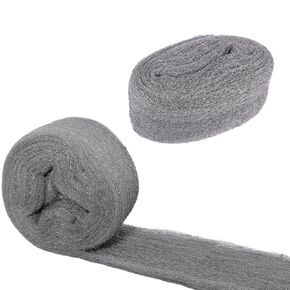 Steel Wool Mice Control 3 inches x 13 feet Stainless Steel Wool 0000 Mesh Fabric Wall Hole Filler Fine Steel Wool 000 Steel Wool (#0000, 1)