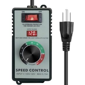 AC Motor Speed Controller, 110-120V 15A 2000W Variable Speed Controller, Electric Voltage Regulator, Fan Speed Controller for Electric Motor, Inductive Load Devices