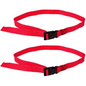 Pack of 2 Golf Trolley Webbing Straps with Buckle, Adjustable Cord Belts Nylon Webbing Strap for Backpack Laggage, red