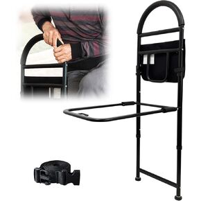 Bed Rails for Elderly Adults Height Adjustable Bed Side Rails with Extension Legs & Storage Pocket Stable Bed Assist Bar Fall Prevention Bed Rails for King Queen Twin Size Bed