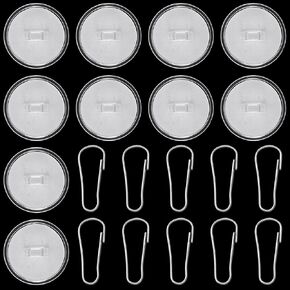 10 Pack Self-Adhesive Ceiling Hooks for Hanging, 0.78in Sticky No-Drill Ceiling Discs with Iron Hook, Transparent Wall Hanger for Festival Wedding Birthday Party Christams Decorations