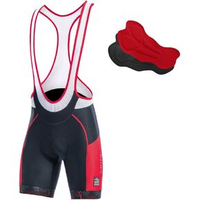 Santic Mens Cycling Bib Shorts Padded Mens Padded Biking Shorts Cycle Bib Tights with Color-Blocking UPF 50+