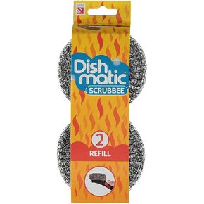 Dishmatic Steel Scourer Refill Heads for cleaning BBQ's, Hot Plates, Steel Pots & Pans by Caraselle