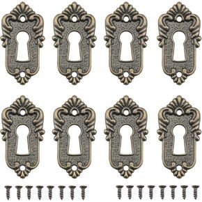 8PCS Antique Decorative Eyelet Cover 16 Screws Zinc Alloy European Vintage Decorative Corner Piece Drawer Key Piece Corner Piece Corner Piece for Wooden Box Jewellery Box Gift Box Wine Box