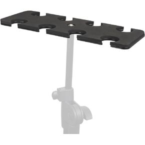 Multi Microphone Holder, Up to 8 Mics, Ideal Mics Holder for Stage Organization and Display, with 3/8"-16 Threaded Adapter, Aluminum, Black