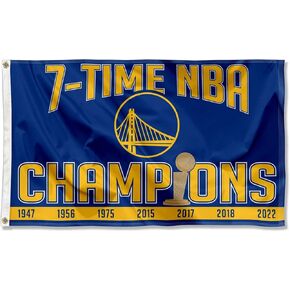 WinCraft Golden State Warriors 7 Time Basketball Champions Large Banner Flag