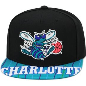 Mitchell & Ness Charlotte Hornets NBA Swingman Pop Snapback Hat Adjustable Cap - Black