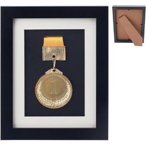 FINGERINSPIRE Medal Display Case Display Single Medal Wooden Single Medal Display Frame 9x7 inch Perfect Medal Display for Marathon Swimming Football All Sports Box for Sports Medal Display