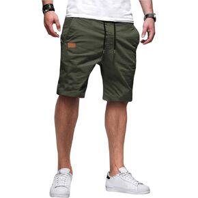 SOLY HUX Men's Casual Shorts Drawstring Summer Loose Straight Leg Shorts with Pocket