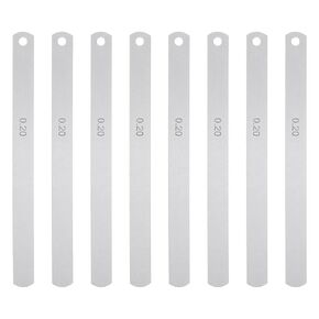 HARFINGTON 8 Blades Metric Steel Feeler Gauge, 0.2mm Thickness Filler Gauge, Offset Valves, Guitar Gauge Gage Measuring Tool, for Gap Width Thickness Measuring