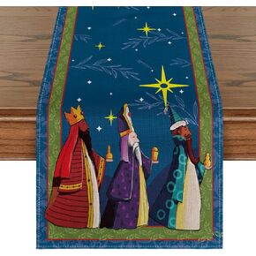 Artoid Mode Star Epiphany Night Table Runner, Spring Holiday Kitchen Dining Table Decoration for Home Party 13x72 Inch