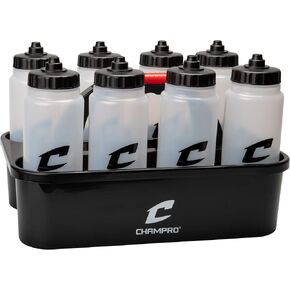 Champro Water Bottle Carrier Set with 8 Automatic Valve Bottles