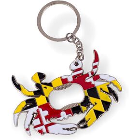 Maryland Flag Baltimore Crab 4" Bottle Opener Key Chain Keychain