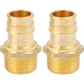 SUNGATOR 2 Pack Pex A Expansion 1" x 1" Male NPT Adapter Brass Fitting, No Lead Brass, ASTM F1960 ONLY For Pex-A Tubing