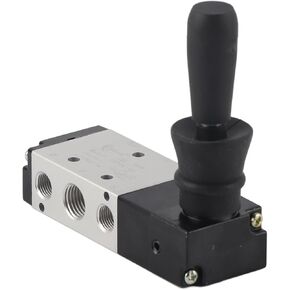 Pneumatic Valve, Pneumatic Manual Control Valve 5 Port 3 Position Air Valve Hand Lever Operated Valve 0~0.8Mpa Working Pressure, Used In Industrial Control Systems (4H230-08)