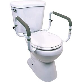 Carex Toilet Safety Frame - Toilet Safety Rails With Adjustable Width - Toilet Rails For Elderly, Handicap, Home Health Care Equipment After Surgery, Supports 300lbs