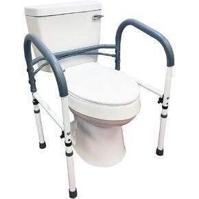 Carex Toilet Safety Rails - Toilet Handles for Elderly and Handicap Toilet Safety Rails, Toilet Safety Frame, Toilet Rails for Elderly and Toilet Bars for Elderly and Disabled