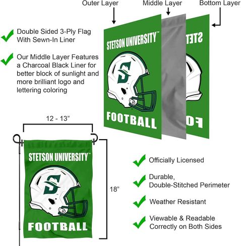 College Flags & Banners Co. Stetson Hatters Football Helmet Garden Flag in Saudi Arabia