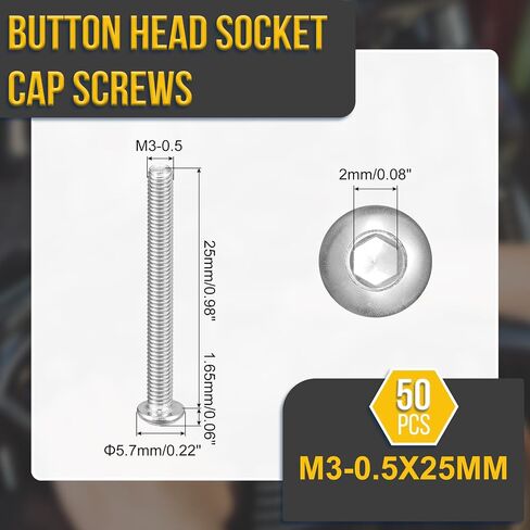 M2-0.4x6mm button button cap cap procks - 100pack - جيد للدراجات على الطريق والدراجة الجبلية والسيارات والدراجة النارية - 304 من الفولاذ المقاوم للصدأ الأبيض - سحابات محرك سداسي in Kuwait