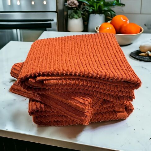 Sage Green Kitchen Dish Towels: 100% Cotton Cloth Soft Cleaning Drying Absorbent Textured Terry Loop, Set of 3 Multipurpose for Everyday Use in Kuwait