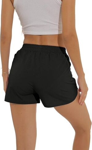 OFEEFAN 2.5 '' WOKOUT WOKOUT للسيدات الجري مع السراويل القصيرة مع جيب شبكة الجفاف جاف in Kuwait