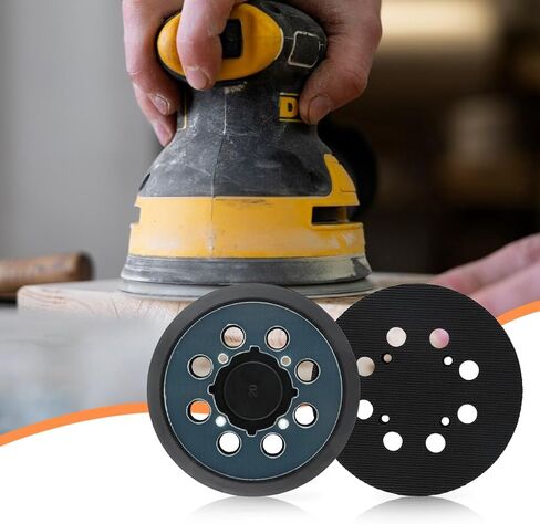 منصات الصنفرة البديلة ، وسادة استبدال Sander المدارية ، 2 PCS 5 بوصة 8 أقراص ثقب ، وسادة ساندر طاحونة مع حقيبة الرباط ، تناسب احترافي ل DWE642 (أسود) in Kuwait