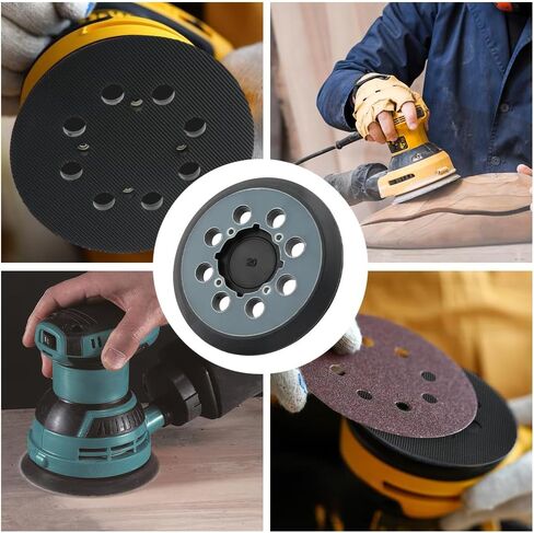 منصات الصنفرة البديلة ، وسادة استبدال Sander المدارية ، 2 PCS 5 بوصة 8 أقراص ثقب ، وسادة ساندر طاحونة مع حقيبة الرباط ، تناسب احترافي ل DWE642 (أسود) in Kuwait