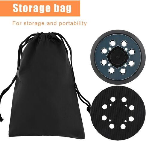 منصات الصنفرة البديلة ، وسادة استبدال Sander المدارية ، 2 PCS 5 بوصة 8 أقراص ثقب ، وسادة ساندر طاحونة مع حقيبة الرباط ، تناسب احترافي ل DWE642 (أسود) in Kuwait