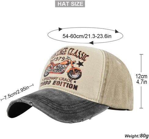 Vintage Baseball Cap Classic Retro Outdoor Sports Cap Motorcycle Sun Hat 100% Cotton for Man Women in Kuwait