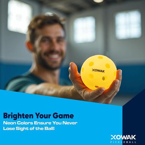 Ace Flight 26 Bickleball Balls للعب الداخلي - البوليثين الدائم للغاية ، 26 حفرة دقيقة - لا حاجة إلى الاحماء - Neon Yellow - USAPA معتمدة ، حزمة 3 | 12 in Saudi Arabia