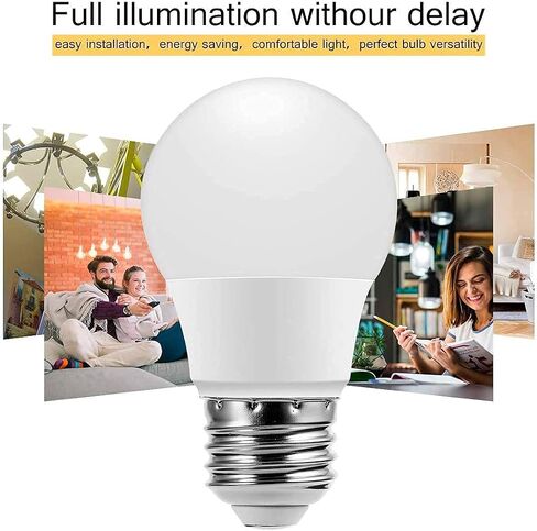 Briignite A15 LED Bulbs, Globe Light Bulbs 25 Watts Equivalent(4W LED), Daylight 5000K LED Bulb, E26 Medium Screw Base 320LM A15 Shape Decorative Edison Home Lighting Non-Dimmable (Pack of 4) in Saudi Arabia