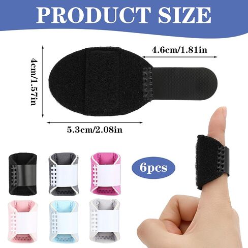 Finger Splints Finger Sleeves, 6Pcs Trigger Thumb Splint Adjustable Thumb Stabilizer Multicolor Finger Straightener for Relieve Pain, Trigger Finger Brace Fits Index Middle Ring Pinky Fingers in Saudi Arabia