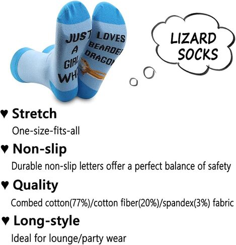 G2TUP 2 Pairs Bearded Dragon Lover Gift Lizard Socks Bearded Dragon Gift Just A Girl Who Loves Bearded Dragon Socks in Saudi Arabia