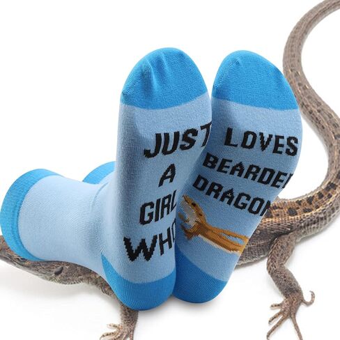 G2TUP 2 Pairs Bearded Dragon Lover Gift Lizard Socks Bearded Dragon Gift Just A Girl Who Loves Bearded Dragon Socks in Saudi Arabia