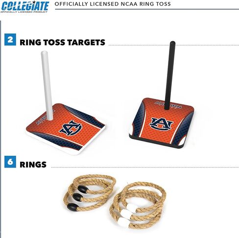 Wild Sports Solid Wood College Quoits مع رسومات Team Team Direct ذات الطباعة المباشرة - لعبة Tailgate Ring Toss - هدية رائعة لأي من مشجعي NCAA! رنين إرم ألعاب عائلة في الهواء الطلق للشاطئ in Saudi Arabia