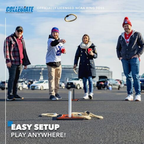 Wild Sports Solid Wood College Quoits مع رسومات Team Team Direct ذات الطباعة المباشرة - لعبة Tailgate Ring Toss - هدية رائعة لأي من مشجعي NCAA! رنين إرم ألعاب عائلة في الهواء الطلق للشاطئ in Saudi Arabia