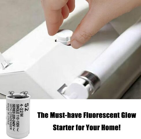 Fluorescent Starter for 4-40 Watt Fluorescent lamp, Compatible with GE Philips Sylvania Fluorescent lamp FS-2 S2 FS-5 S5, 10 Count in Saudi Arabia