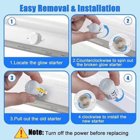 Fluorescent Starter for 4-40 Watt Fluorescent lamp, Compatible with GE Philips Sylvania Fluorescent lamp FS-2 S2 FS-5 S5, 10 Count in Saudi Arabia